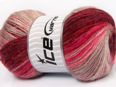 4-Skein Lot Angora Active Yarn Fine pink burgundy camel
