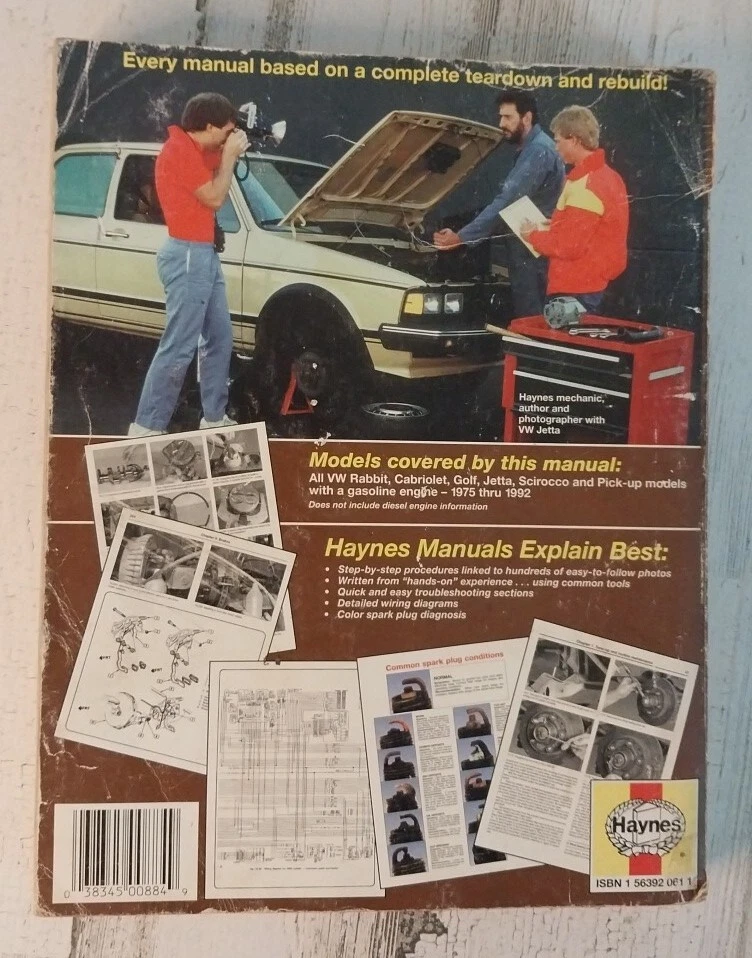 Volkswagen Rabbit Golf Jetta Scirocco Pick-up 1975-1992Haynes 884 manual de reparo - Imagem 2 de 2