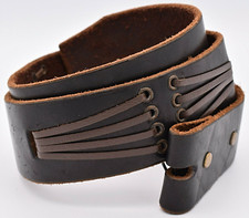 Genuine Leather Belt Size 34  Leather Laces Stitching Western Hippie Boho