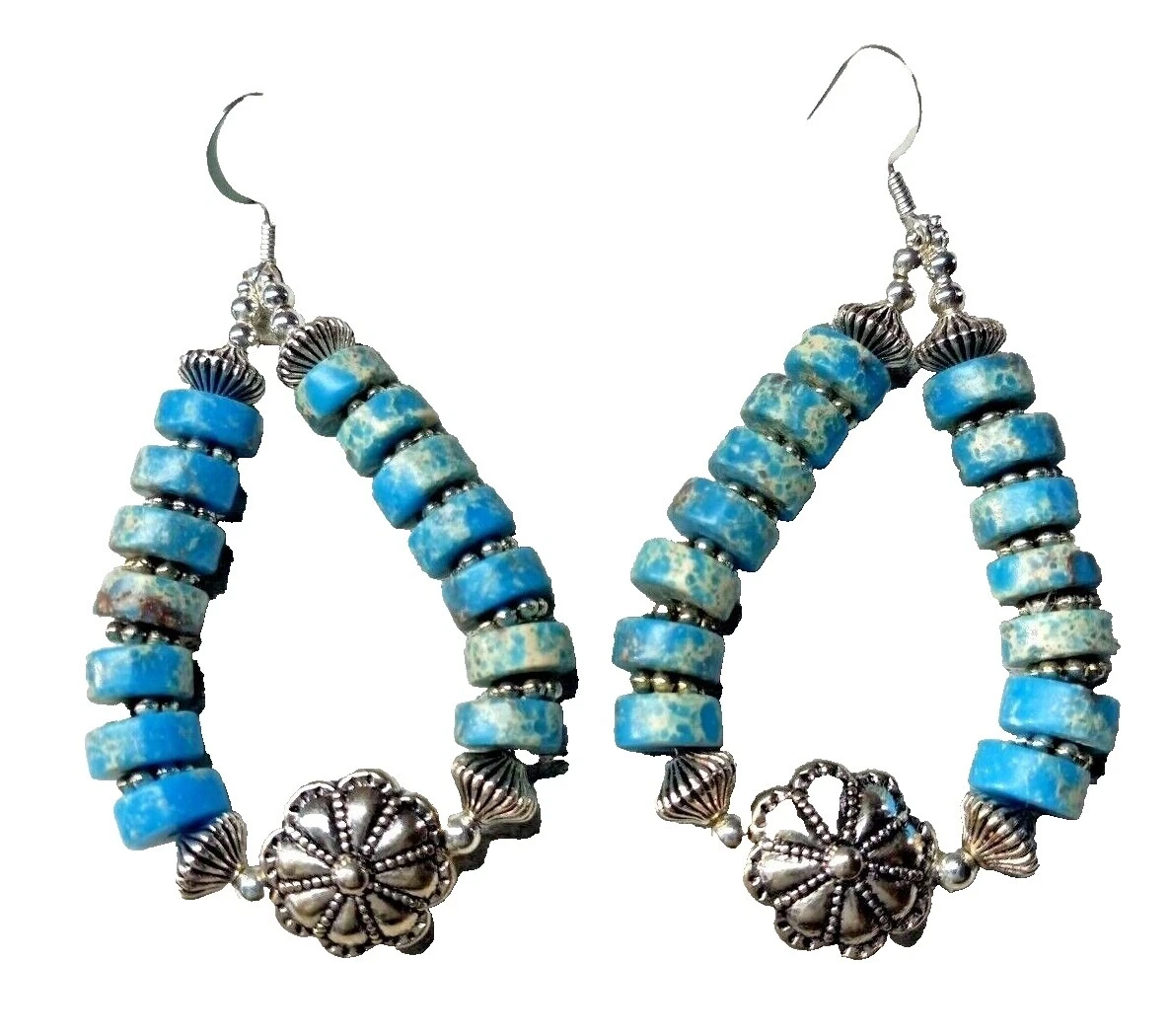 Brincos Artesanais com Contas Jaspe