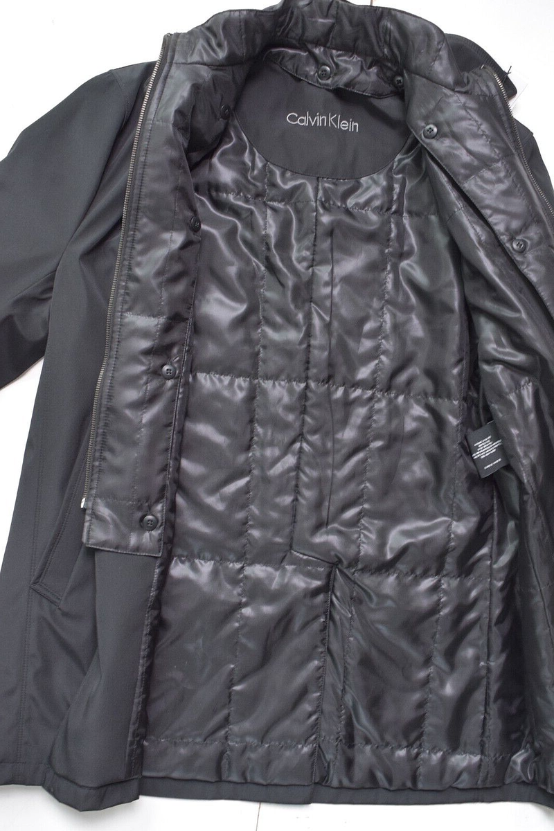 Calvin Klein Mens Jacket Water Resistant Rain Coat Black Calvin Klein Mens Jacket Water Resistant Rain Coat Black