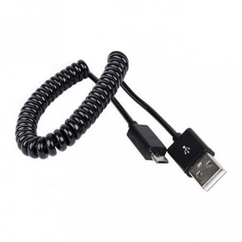 COILED MICRO USB CABLE FAST CHARGER POWER CORD SYNC WIRE BLACK For CELL PHONES - 第 6/7 張圖片