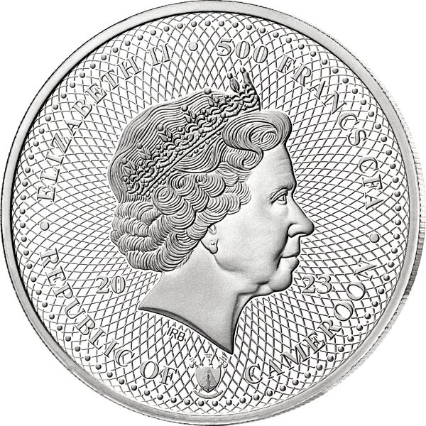 2023 Cameroon Hawksbill Sea Turtle Tortoise Silver Color Coin Caribbean Wildlife - Image 2 of 4