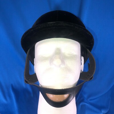 Casquette D'équitation Vintage Horseman's – Velours Noir – Taille 51 – USA