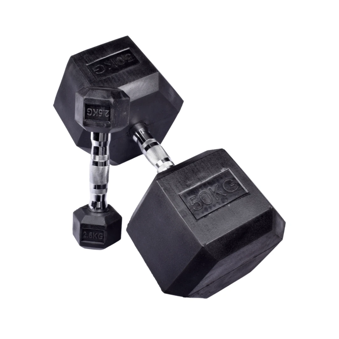 Exersci Rubber Hex Dumbbells 2.5kg to 50kg Pairs Durable Gym Quality Weights
Opens in a new window o