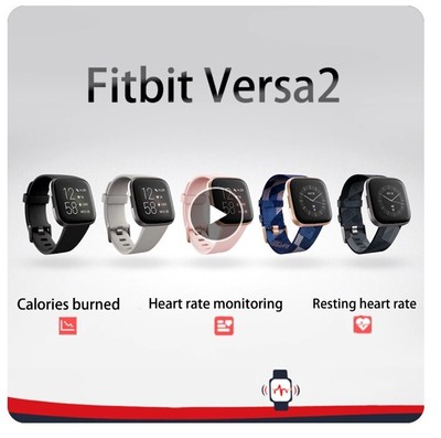Fitbit Versa 2 Smartwatch - Health & Fitness Tracker, Alexa Built-In Brand New