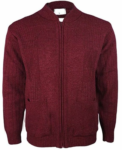 Men's Classic Winter Grandad Zip-up Cardigan Jumper Knitwear Size S-5XL - Picture 7 of 9