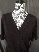 Apt 9 faux Wrap Around DRESS 0X Knee length New (orig $60.00) Red & Black V-neck