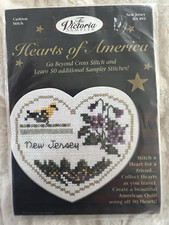 The Victoria Sampler Hearts of America Cross Stitch Kit New Jersey HA03 3.3x3.8