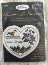 The Victoria Sampler Hearts of America Cross Stitch Kit New Jersey HA03 3.3x3.8