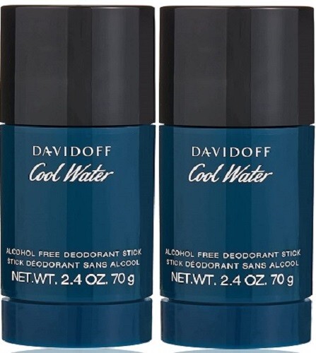 Lot of 2 Pc - Cool Water by Davidoff 2.4 oz Deodorant Stick Men's Alcohol Free. 