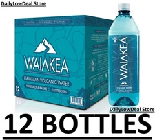 12 PACK - Waiakea Hawaiian Volcanic Water 1 L, LOWEST PRICES!! FAST FREE SHIP!!