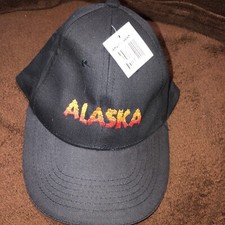 "ALASKA" Black Baseball Cap, New with Tags