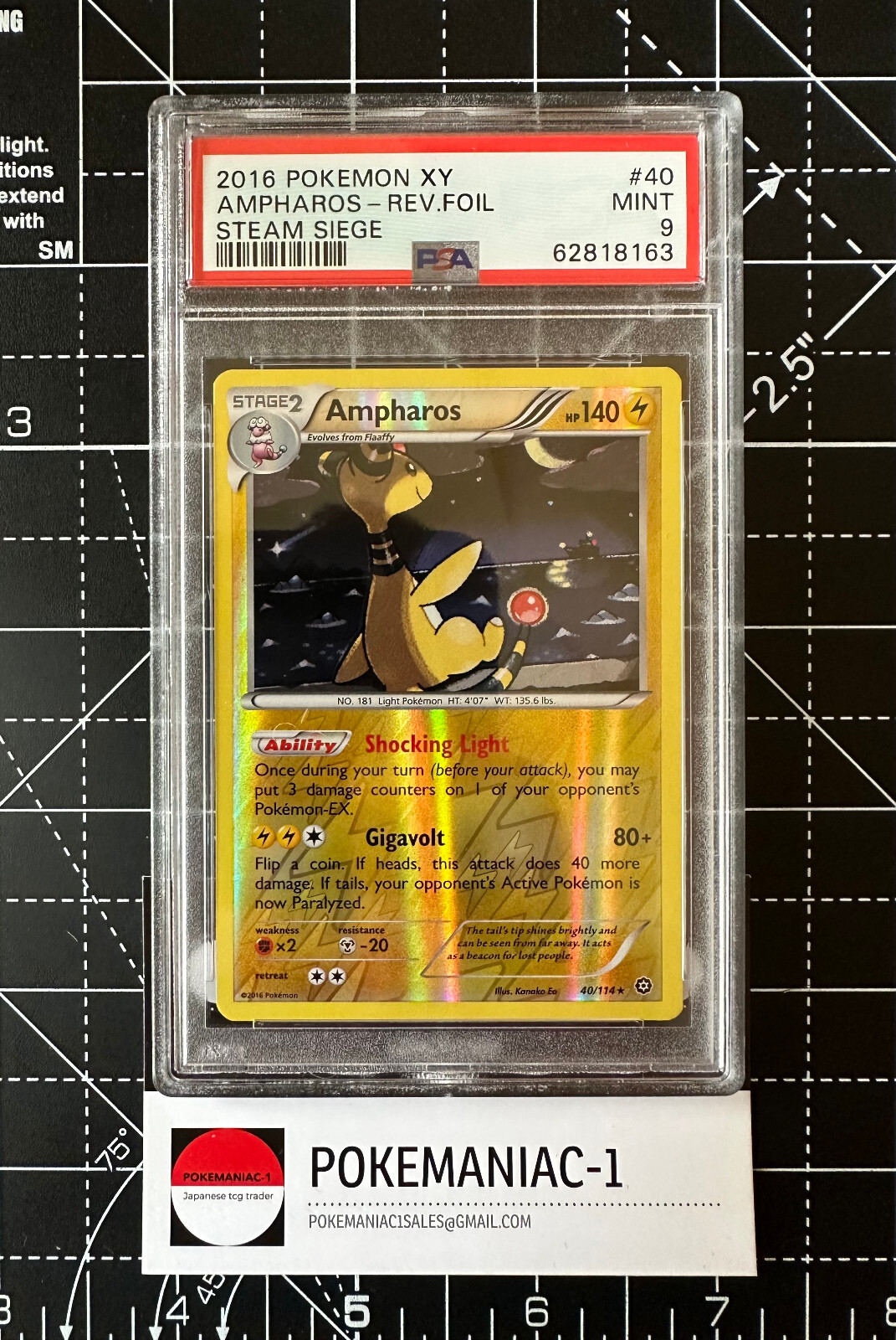 Pokemon Steam Siege Ampharos Reverse Holo 40/114 MINT PSA 9 eBay