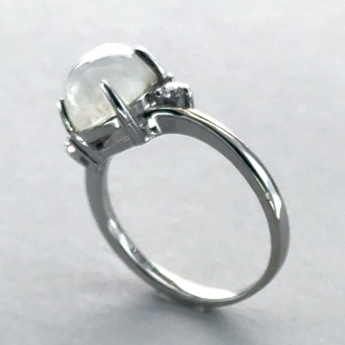 Oval Rainbow MOONSTONE Ring - Multiple Sizes - 925 STERLING SILVER #123e - Foto 6 di 8