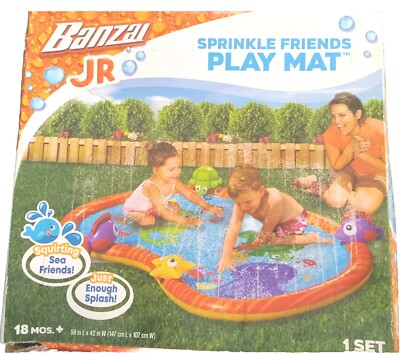 Banzai Sprinkle Friends Play Mat Watermat Fun for Small Kids 18 Mos+ 58'' New