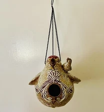 Axicon Bird Shaped Ceramic Stoneware Hanging Birdhouse Birdfeeder