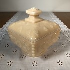 Vintage Westmoreland Opaque Peach Milk Glass Lidded Candy Dish Trinket Dish