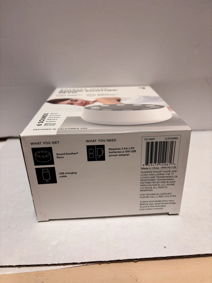 Sharper  Image Sound Soother Revo. 6 Calming Sounds USB Charging Cable - Image 2 of 4