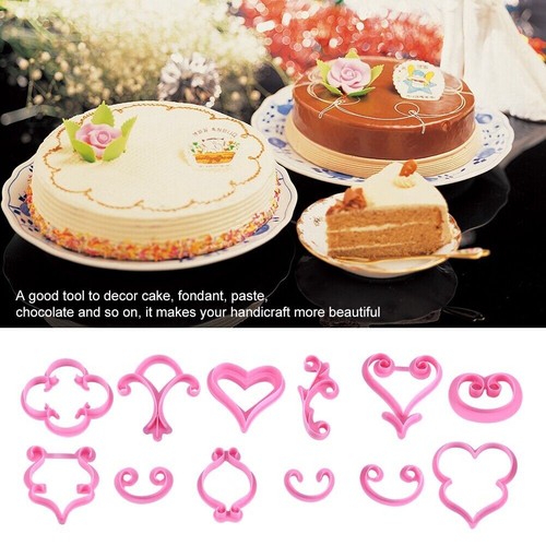 1Set 12Pcs Flower Rose Sugarcraft Cake Cookies Pastry Fondant Chocolate Cutter