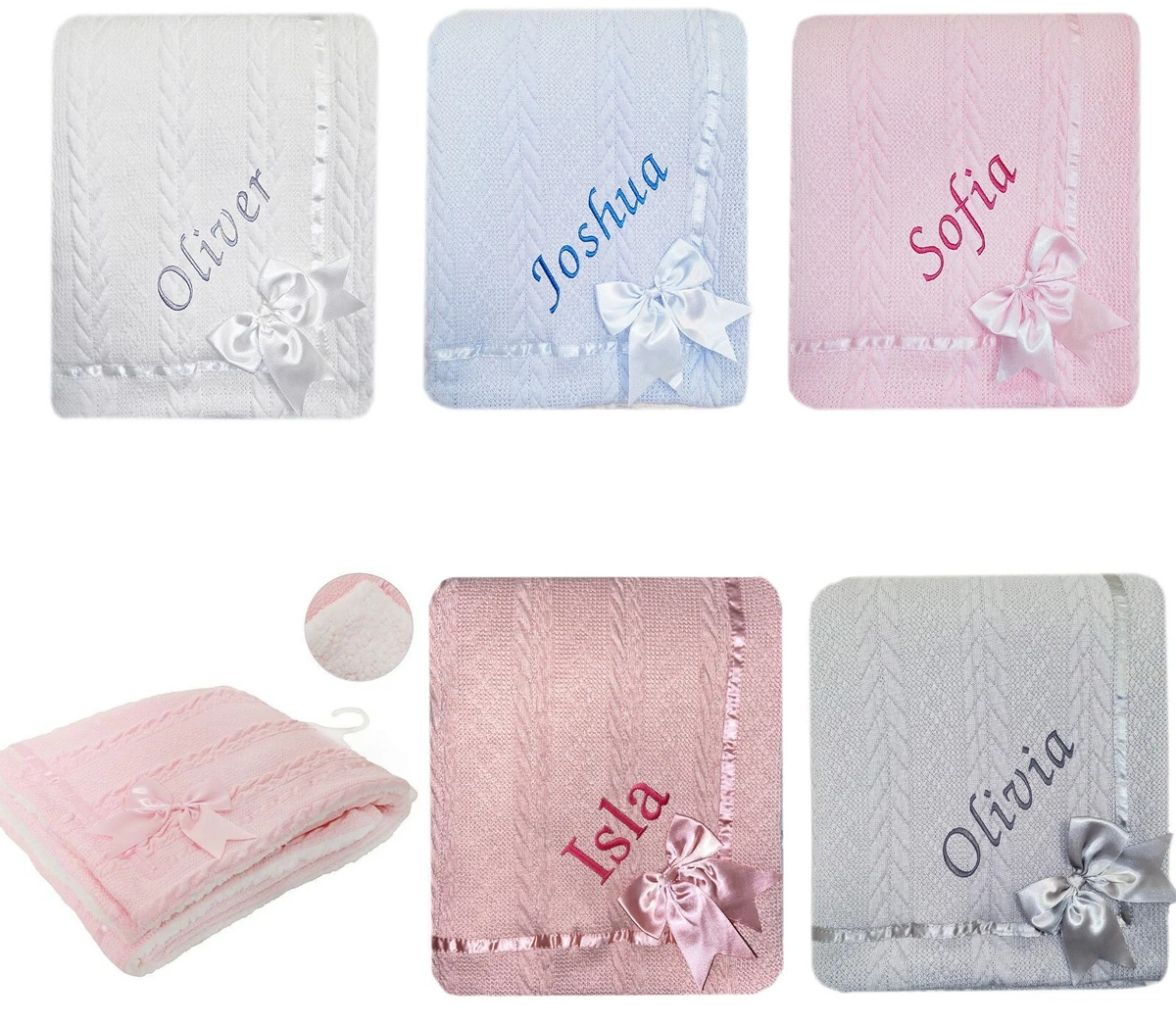 Personalised knitted on sale baby blankets