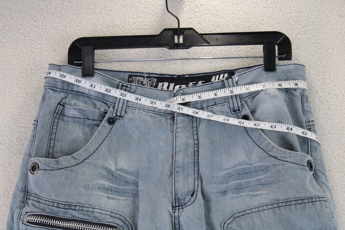 BLEFF Jeans Vintage Mens 36x32 Gray Denim Zipper pocket Hip BLEFF Jeans Vintage Mens 36x32 Gray Denim Zipper pocket Hip
