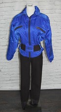 Vtg 80s Ski Suit One Piece Snowsuit Nils Snow Bib Iridecsent Retro Women 6 #37