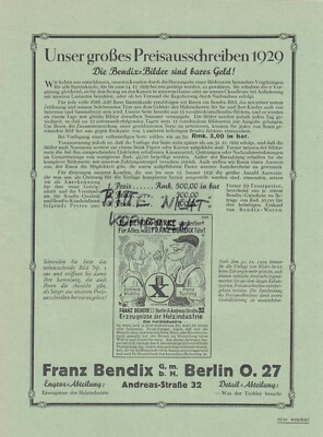 BERLIN, Prospekt 1929, Franz Bendix GmbH Holzindustrie-Erzeugnisse Tischler-Beda