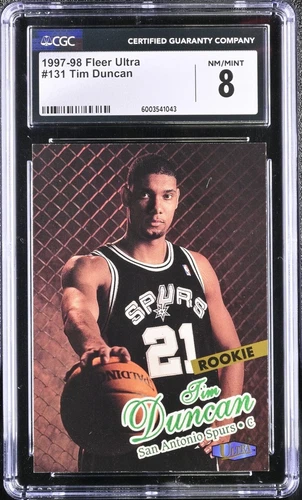 TIM DUNCAN 1997-98 Fleer Ultra #131 Rookie RC CGC 8 San Antonio Spurs HOF