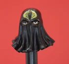CUSTOM 1:12 scale GIJOE Classified compatible HOODED COMMANDER HEAD BLACK COBRA