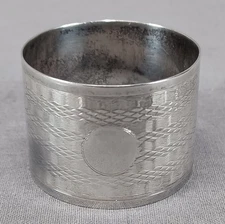 W.H. Manton LTD Birmingham Sterling Silver Napkin Ring Circa 1925