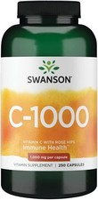 Swanson Vitamin C with Rose Hips 1000 mg – 250 Capsules