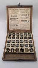 Kingsley Machine Co Letter Type Set for Hot Foil PARTS ONLY LOOK READ WOOD BOX 4