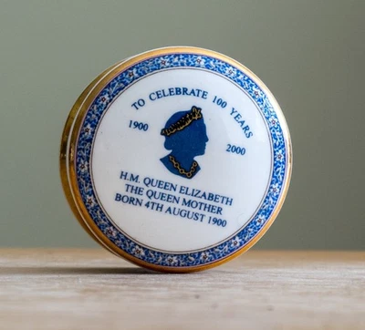 Ceramic Trinket box Royal H.M. Queen Elizabeth The Queen Mother 100th Birthday - Image 1 of 4