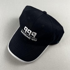 Vintage Nasdaq 100 Hat Cap Strapback Black QQQ Stock Market Finance Technology
