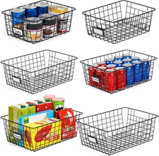 6 Pack Wire Baskets for Pantry Organization and Storage, Kitchen Organizer, 2 Xx