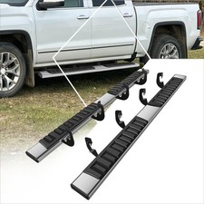 6.7" Stainless Steel Flat Running Boards Side Step Bars 07-19 Chevy Silverado