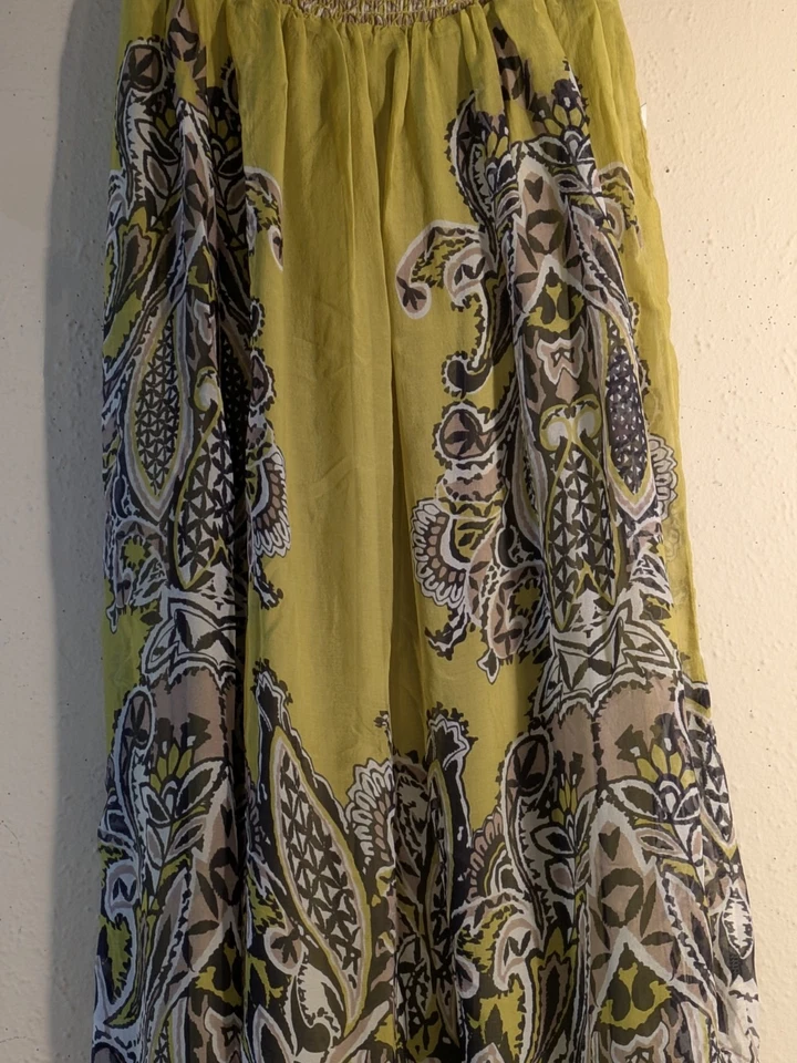 Double Zero Sm Green Floral Sheer Lined Strapless Top Smocked Sundress  - Image 4 of 4