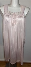 Vintage Lady Manhattan Pink Shimmer Nightgown L XL Comfort Straps USA