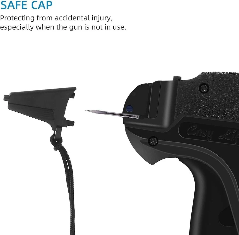 Pistola Etiquetadora Para Ropa Con 6 Agujas De Acero Y 2000 Etiquetas Tela Negra Foto 2 de 4