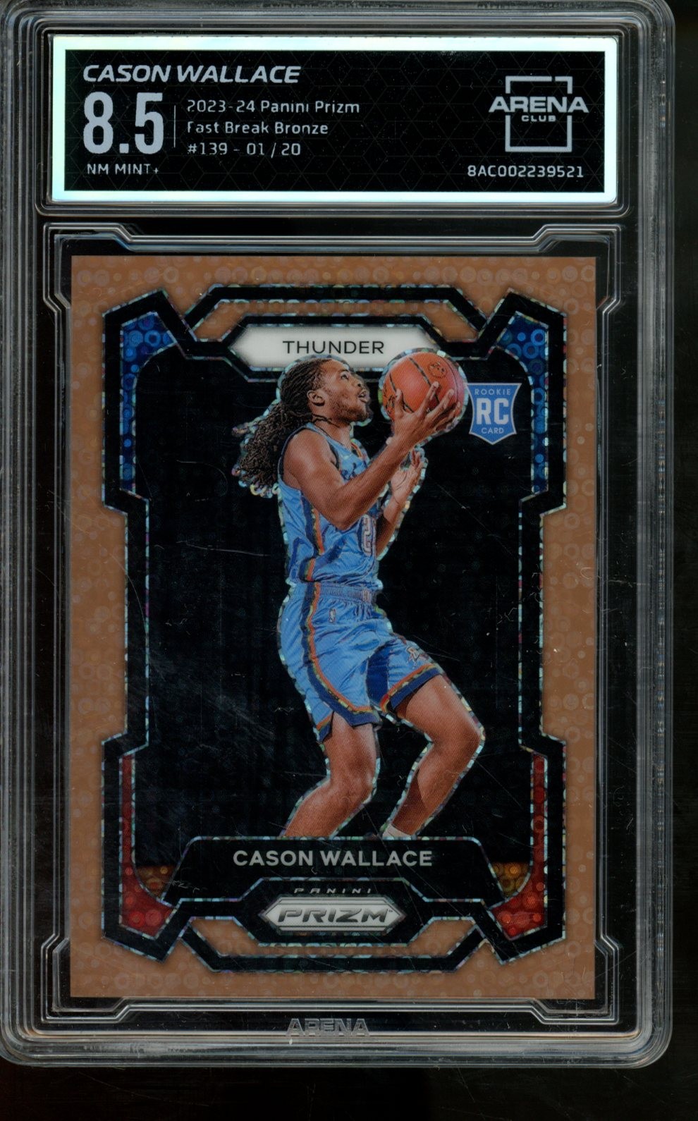 2023-24 Panini Prizm Cason Wallace /20 Fast Break Bronze #139 Rookie
