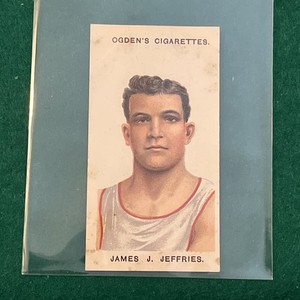 1908 Ogden’s “Pugilists & Wrestlers” JAMES J. JEFFRIES Boxing Tob. Card #24 G-VG