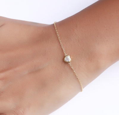 1/4 Ct Certified Lab-Grown Diamond Solitaire Bracelet Sterling 14K Gold Plated