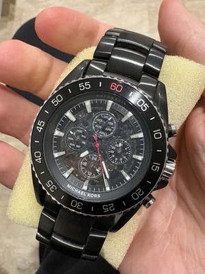 Michael Kors Jet-Master 45mm Black PVD Steel Automatic Men Watch MK9012