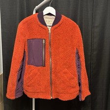 We The Free Free People Sherpa Jacket Orange Purple Zip Up Bomber XS