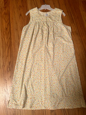 Aria Womens Size XL Sleeveless Cotton Nightgown Floral Yellow