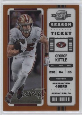 2022 Panini Contenders Optic Season Ticket Orange Prizm 7/50 George Kittle 18yu
