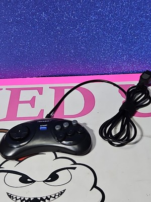 6 Button Retro-bit Controller Black for Sega Genesis