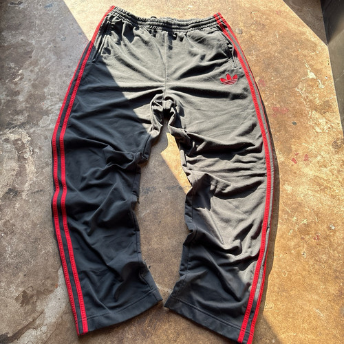 Vintage Y2K Adidas Windbreaker Track Pants Baggy Wide Leg Black / Red Size M