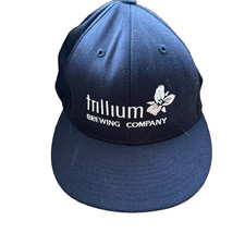 Trillium Brewing Co. Navy flat brimmed hat 7 1/4- 7 5/8